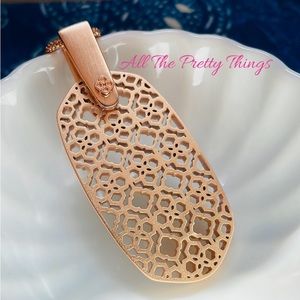Kendra Scott Inez Long Pendant Necklace Rose Gold-toned Filigree